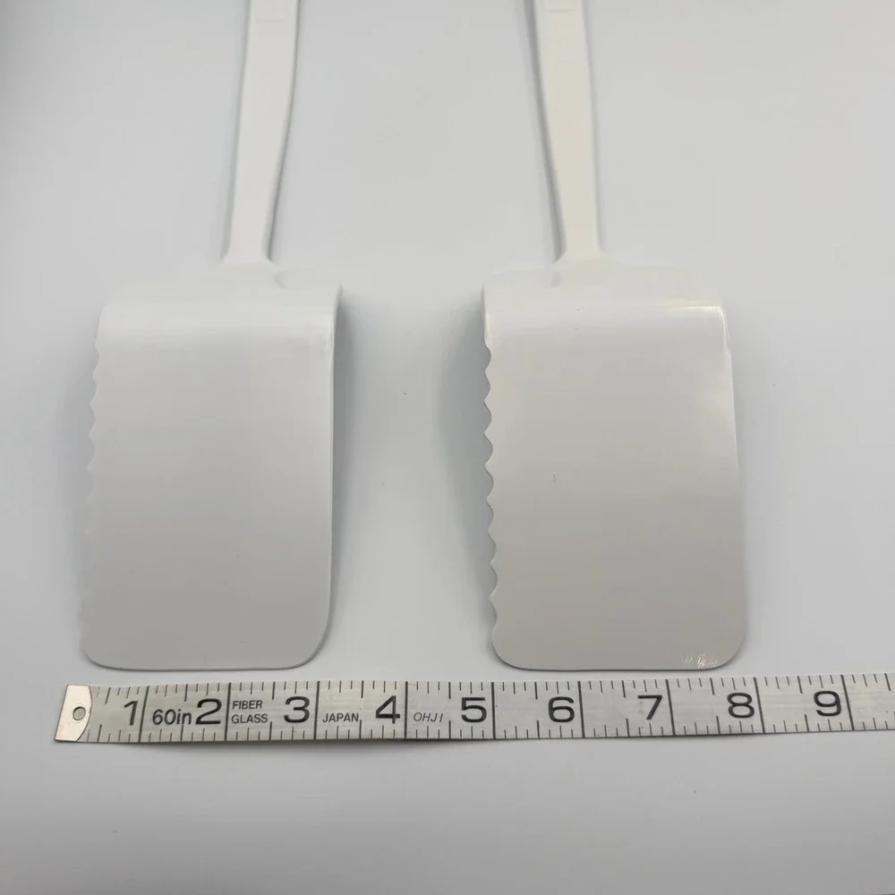 (2) Vintage COPCO White Melamine Serrated Spatula Turner Cooking Serving Utensil